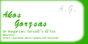 akos gorzsas business card